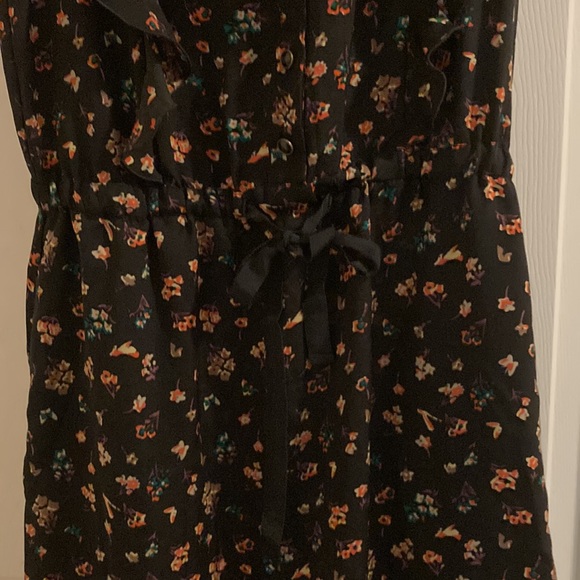 I ❤️ Ronson Flutter Sleeve Dress Black Floral Tie Waist Pockets Size XS - Picture 4 of 5